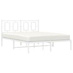 Casa si Gradina - Mobilier - Paturi si accesorii - Paturi - Cadru de pat metalic cu tablie, alb, 140x190 cm - Infinity.ro