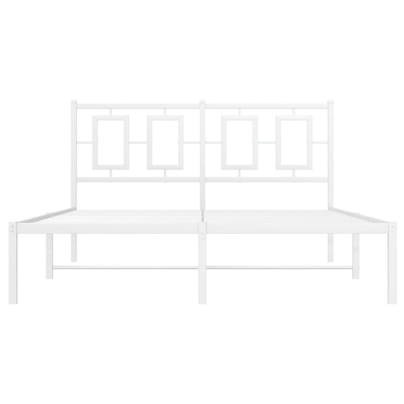Casa si Gradina - Mobilier - Paturi si accesorii - Paturi - Cadru de pat metalic cu tablie, alb, 140x190 cm - Infinity.ro