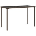 Casa si Gradina - Gradina si terasa - Mobilier exterior - Mese gradina - Masa de gradina, blat din sticla, maro, 115x54x74cm, poliratan - Infinity.ro
