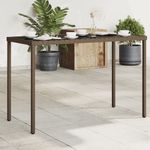 Casa si Gradina - Gradina si terasa - Mobilier exterior - Mese gradina - Masa de gradina, blat din sticla, maro, 115x54x74cm, poliratan - Infinity.ro