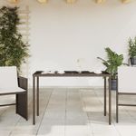 Casa si Gradina - Gradina si terasa - Mobilier exterior - Mese gradina - Masa de gradina, blat din sticla, maro, 115x54x74cm, poliratan - Infinity.ro