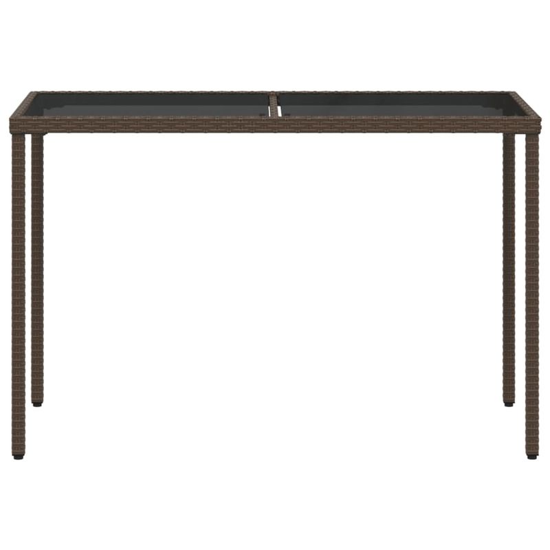 Casa si Gradina - Gradina si terasa - Mobilier exterior - Mese gradina - Masa de gradina, blat din sticla, maro, 115x54x74cm, poliratan - Infinity.ro