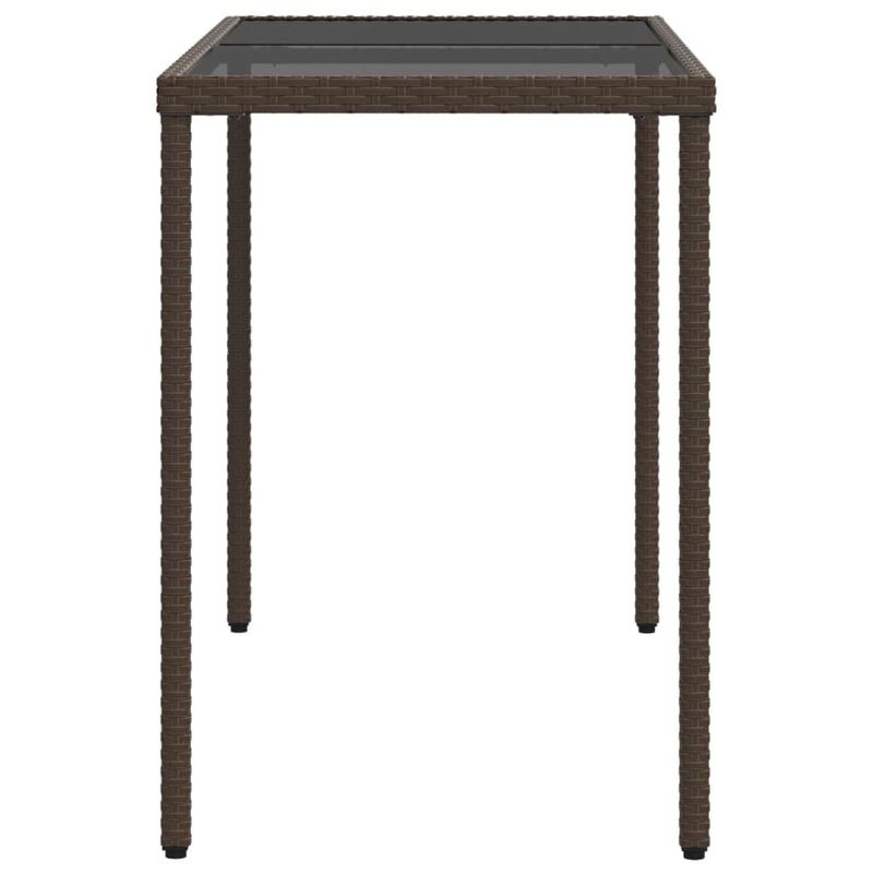 Casa si Gradina - Gradina si terasa - Mobilier exterior - Mese gradina - Masa de gradina, blat din sticla, maro, 115x54x74cm, poliratan - Infinity.ro