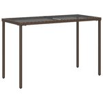 Casa si Gradina - Gradina si terasa - Mobilier exterior - Mese gradina - Masa de gradina, blat din sticla, maro, 115x54x74cm, poliratan - Infinity.ro