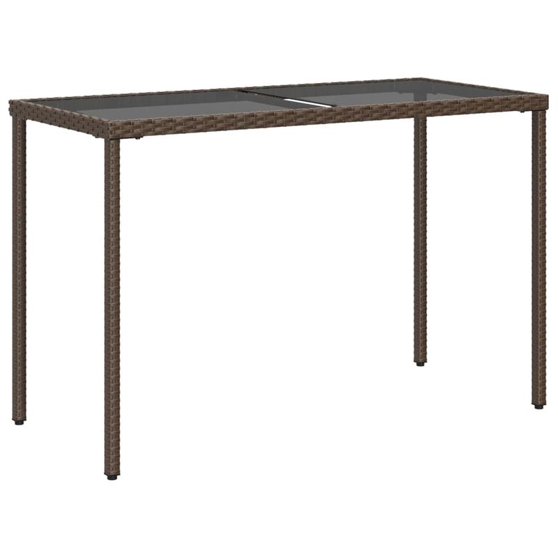 Casa si Gradina - Gradina si terasa - Mobilier exterior - Mese gradina - Masa de gradina, blat din sticla, maro, 115x54x74cm, poliratan - Infinity.ro