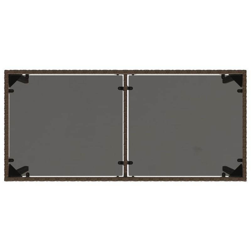 Casa si Gradina - Gradina si terasa - Mobilier exterior - Mese gradina - Masa de gradina, blat din sticla, maro, 115x54x74cm, poliratan - Infinity.ro