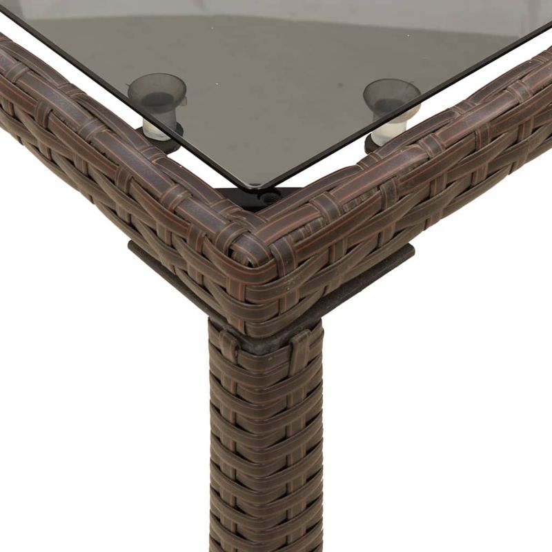 Casa si Gradina - Gradina si terasa - Mobilier exterior - Mese gradina - Masa de gradina, blat din sticla, maro, 115x54x74cm, poliratan - Infinity.ro