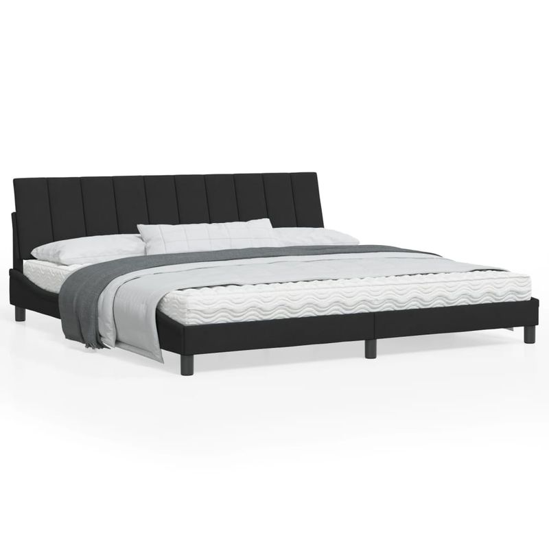 Casa si Gradina - Mobilier - Paturi si accesorii - Paturi - Cadru de pat cu tablie, negru, 200x200 cm, catifea - Infinity.ro