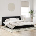 Casa si Gradina - Mobilier - Paturi si accesorii - Paturi - Cadru de pat cu tablie, negru, 200x200 cm, catifea - Infinity.ro