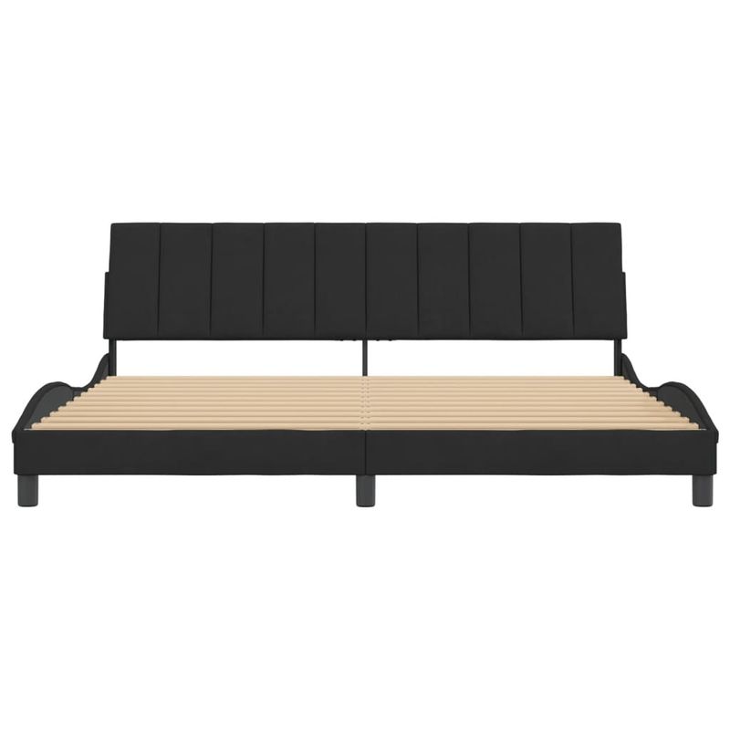 Casa si Gradina - Mobilier - Paturi si accesorii - Paturi - Cadru de pat cu tablie, negru, 200x200 cm, catifea - Infinity.ro