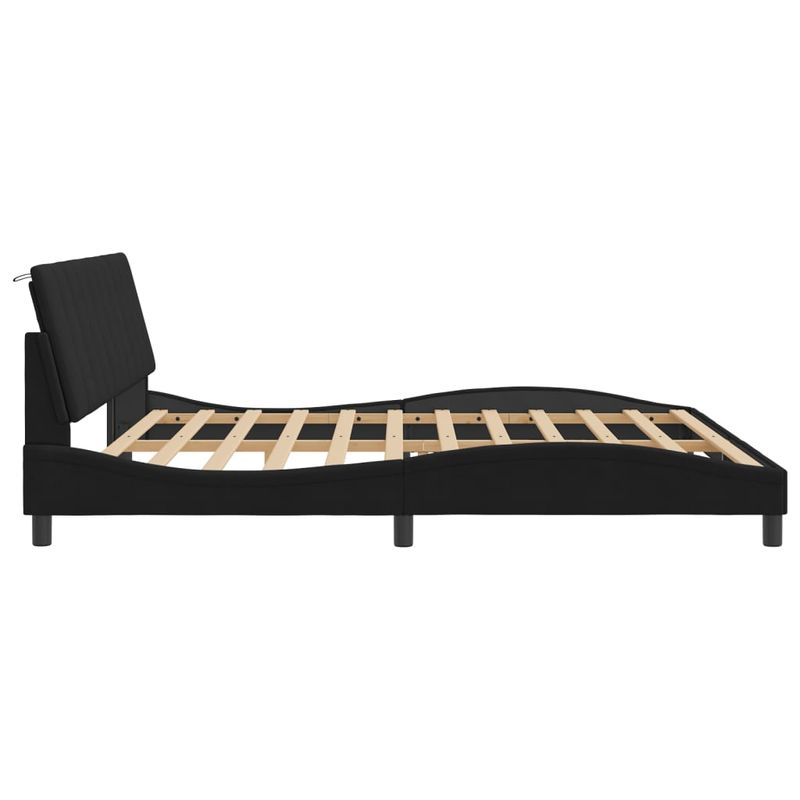 Casa si Gradina - Mobilier - Paturi si accesorii - Paturi - Cadru de pat cu tablie, negru, 200x200 cm, catifea - Infinity.ro