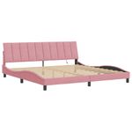 Casa si Gradina - Mobilier - Paturi si accesorii - Paturi - Cadru de pat cu lumini LED, roz, 200x200 cm, catifea - Infinity.ro