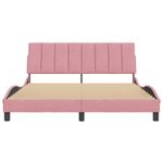 Casa si Gradina - Mobilier - Paturi si accesorii - Paturi - Cadru de pat cu tablie, roz, 160x200 cm, catifea - Infinity.ro