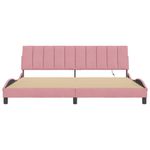 Casa si Gradina - Mobilier - Paturi si accesorii - Paturi - Cadru de pat cu lumini LED, roz, 200x200 cm, catifea - Infinity.ro