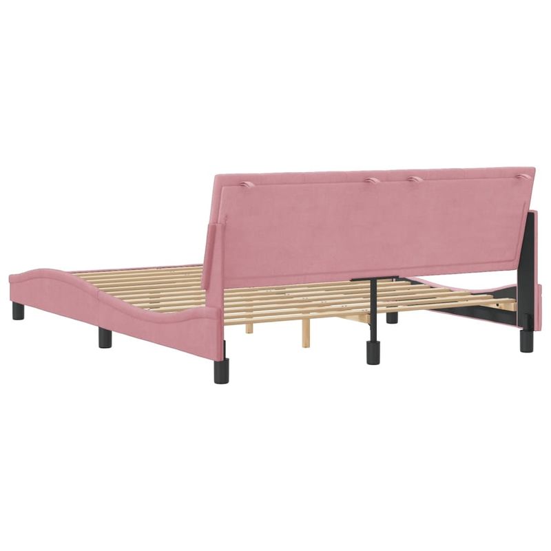 Casa si Gradina - Mobilier - Paturi si accesorii - Paturi - Cadru de pat cu tablie, roz, 160x200 cm, catifea - Infinity.ro