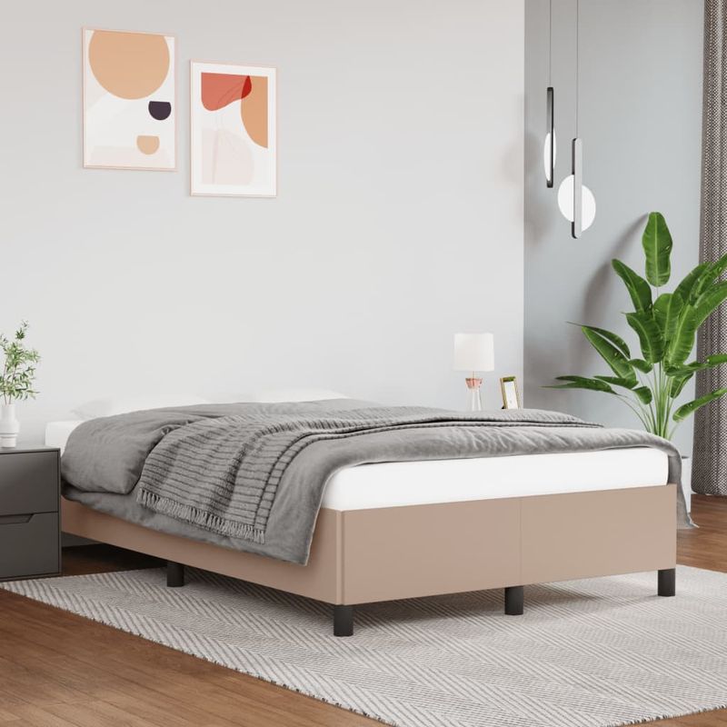 Casa si Gradina - Mobilier - Paturi si accesorii - Paturi - Cadru de pat, cappuccino, 120x190 cm, piele ecologica - Infinity.ro