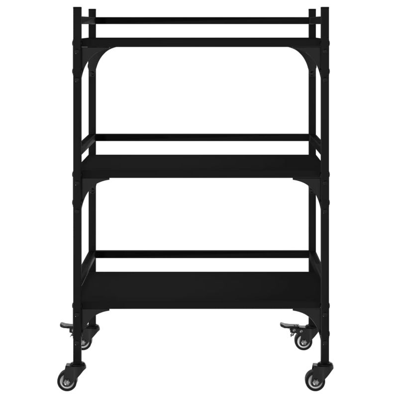 Casa si Gradina - Bucatarie si vesela - Ustensile bucatarie - Cosuri servire - Carucior de bucatarie, negru, 50x35x75,5 cm, lemn prelucrat - Infinity.ro