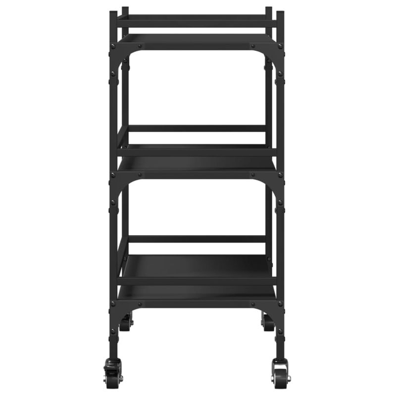Casa si Gradina - Bucatarie si vesela - Ustensile bucatarie - Cosuri servire - Carucior de bucatarie, negru, 50x35x75,5 cm, lemn prelucrat - Infinity.ro