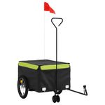 Sport si Outdoor - Ciclism - Accesorii pentru biciclete - Remorci biciclete - Remorca pentru biciclete, negru și verde, 45 kg, fier, mărime 62.5x124x52 cm - Infinity.ro