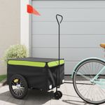 Sport si Outdoor - Ciclism - Accesorii pentru biciclete - Remorci biciclete - Remorca pentru biciclete, negru și verde, 45 kg, fier, mărime 62.5x124x52 cm - Infinity.ro