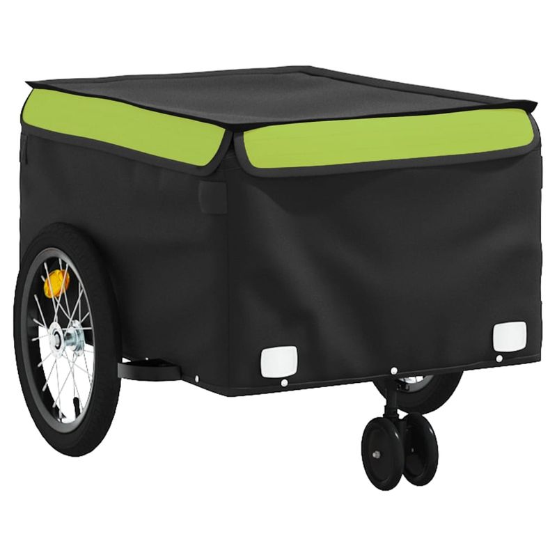 Sport si Outdoor - Ciclism - Accesorii pentru biciclete - Remorci biciclete - Remorca pentru biciclete, negru și verde, 45 kg, fier, mărime 62.5x124x52 cm - Infinity.ro