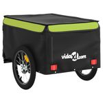 Sport si Outdoor - Ciclism - Accesorii pentru biciclete - Remorci biciclete - Remorca pentru biciclete, negru și verde, 45 kg, fier, mărime 62.5x124x52 cm - Infinity.ro
