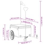 Sport si Outdoor - Ciclism - Accesorii pentru biciclete - Remorci biciclete - Remorca pentru biciclete, negru și verde, 45 kg, fier, mărime 62.5x124x52 cm - Infinity.ro