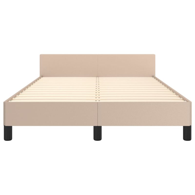 Casa si Gradina - Mobilier - Paturi si accesorii - Paturi - Cadru de pat cu tablie, cappuccino, 120x190 cm, piele ecologica - Infinity.ro