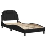 Casa si Gradina - Mobilier - Paturi si accesorii - Paturi - Cadru de pat cu tablie, negru, 80x200 cm, piele ecologica - Infinity.ro