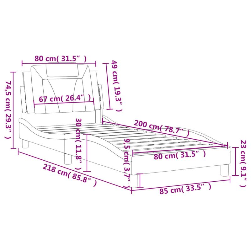 Casa si Gradina - Mobilier - Paturi si accesorii - Paturi - Cadru de pat cu tablie, negru, 80x200 cm, piele ecologica - Infinity.ro