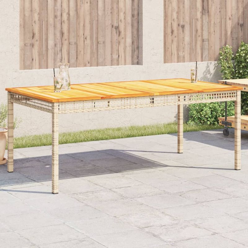 Casa si Gradina - Gradina si terasa - Mobilier exterior - Mese gradina - Masa de gradina, bej, 180x90x75 cm, poliratan si lemn acacia - Infinity.ro