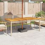 Casa si Gradina - Gradina si terasa - Mobilier exterior - Mese gradina - Masa de gradina, bej, 180x90x75 cm, poliratan si lemn acacia - Infinity.ro
