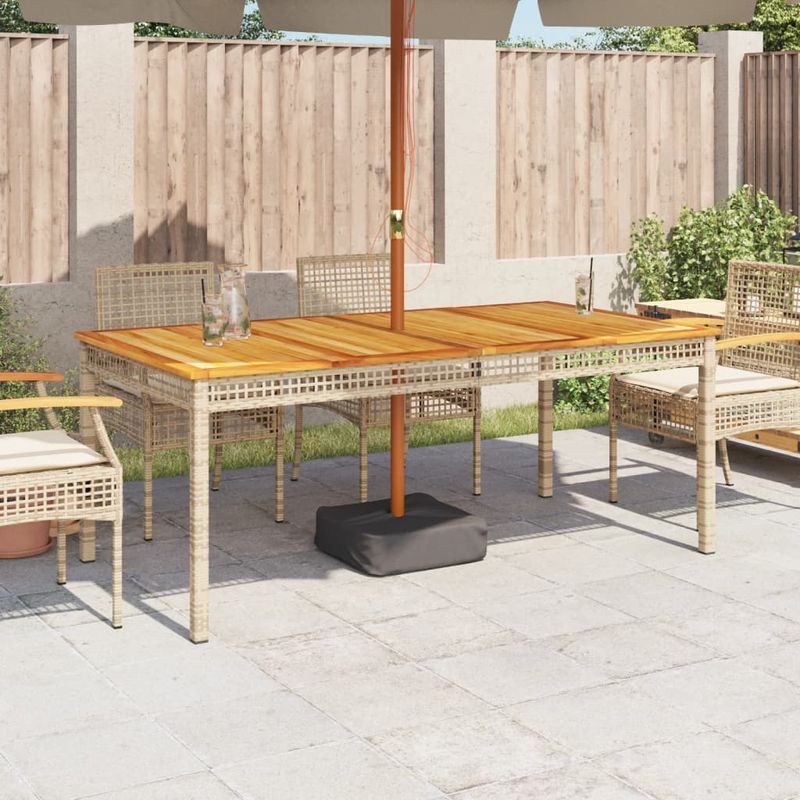 Casa si Gradina - Gradina si terasa - Mobilier exterior - Mese gradina - Masa de gradina, bej, 180x90x75 cm, poliratan si lemn acacia - Infinity.ro