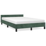 Casa si Gradina - Mobilier - Paturi si accesorii - Paturi - Cadru de pat cu tablie, verde inchis, 120x190 cm, catifea - Infinity.ro