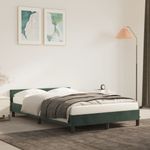 Casa si Gradina - Mobilier - Paturi si accesorii - Paturi - Cadru de pat cu tablie, verde inchis, 120x190 cm, catifea - Infinity.ro