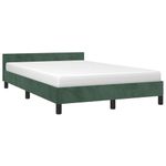 Casa si Gradina - Mobilier - Paturi si accesorii - Paturi - Cadru de pat cu tablie, verde inchis, 120x190 cm, catifea - Infinity.ro