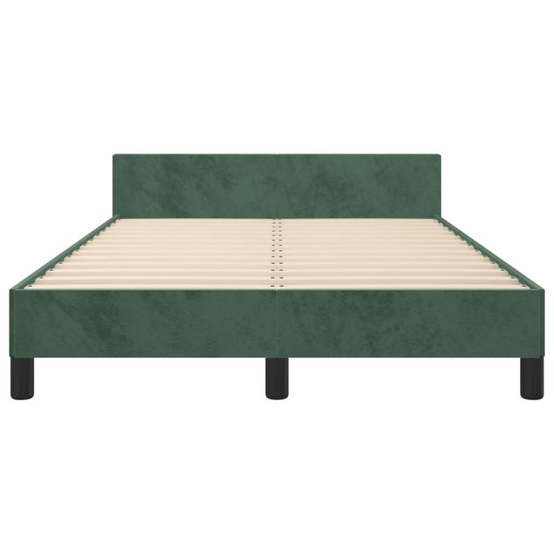 Casa si Gradina - Mobilier - Paturi si accesorii - Paturi - Cadru de pat cu tablie, verde inchis, 120x190 cm, catifea - Infinity.ro