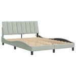Casa si Gradina - Mobilier - Paturi si accesorii - Paturi - Cadru de pat cu lumini LED, gri deschis, 140x190 cm, catifea - Infinity.ro