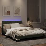 Casa si Gradina - Mobilier - Paturi si accesorii - Paturi - Cadru de pat cu lumini LED, gri deschis, 140x190 cm, catifea - Infinity.ro