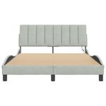 Casa si Gradina - Mobilier - Paturi si accesorii - Paturi - Cadru de pat cu lumini LED, gri deschis, 140x190 cm, catifea - Infinity.ro