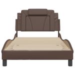 Casa si Gradina - Mobilier - Paturi si accesorii - Paturi - Cadru de pat cu tablie, maro, 100x200 cm, piele ecologica - Infinity.ro