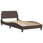 Casa si Gradina - Mobilier - Paturi si accesorii - Paturi - Cadru de pat cu tablie, maro, 100x200 cm, piele ecologica - Infinity.ro