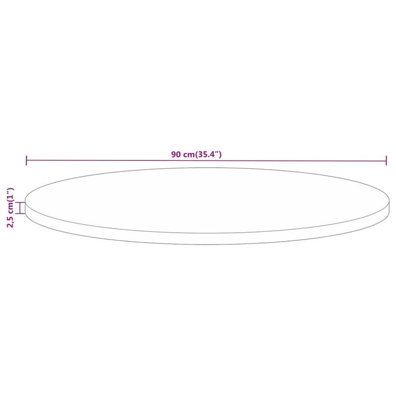 Casa si Gradina - Mobilier - Feronerie si accesorii mobila - Blat de masa rotund, diametru 90x2,5 cm, lemn masiv de mango brut, lemn de mango (natural) - Infinity.ro