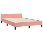Casa si Gradina - Mobilier - Paturi si accesorii - Paturi - Cadru de pat cu tablie, roz, 120x190 cm, catifea - Infinity.ro