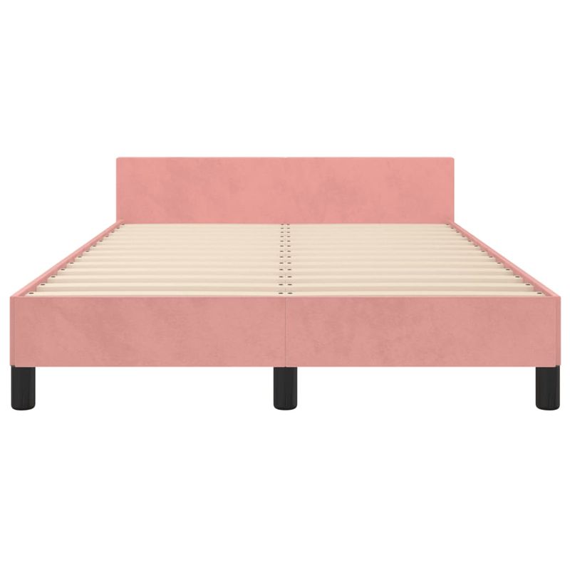 Casa si Gradina - Mobilier - Paturi si accesorii - Paturi - Cadru de pat cu tablie, roz, 120x190 cm, catifea - Infinity.ro