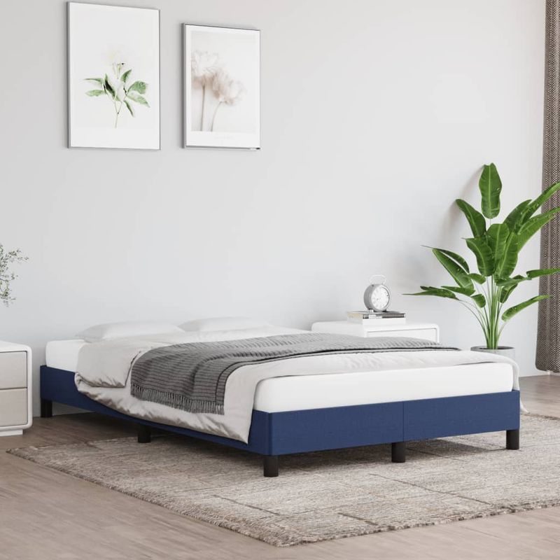 Casa si Gradina - Mobilier - Paturi si accesorii - Paturi - Cadru de pat, albastru, 120x190 cm, material textil - Infinity.ro