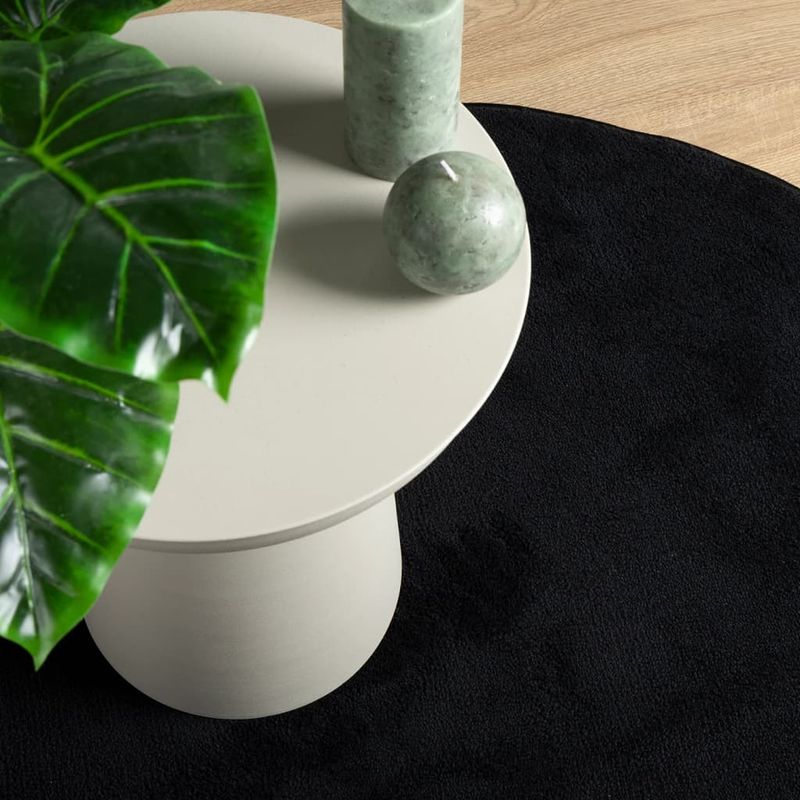 Casa si Gradina - Textile si covoare - Covoare - Covoare casa - Covor „OVIEDO”, fire scurte, negru, Ø 120 cm - Infinity.ro