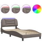 Casa si Gradina - Mobilier - Paturi si accesorii - Paturi - Cadru de pat cu lumini LED, gri taupe, 80x200 cm, textil - Infinity.ro