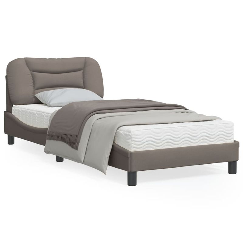 Casa si Gradina - Mobilier - Paturi si accesorii - Paturi - Cadru de pat cu lumini LED, gri taupe, 80x200 cm, textil - Infinity.ro
