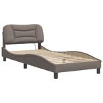 Casa si Gradina - Mobilier - Paturi si accesorii - Paturi - Cadru de pat cu lumini LED, gri taupe, 80x200 cm, textil - Infinity.ro